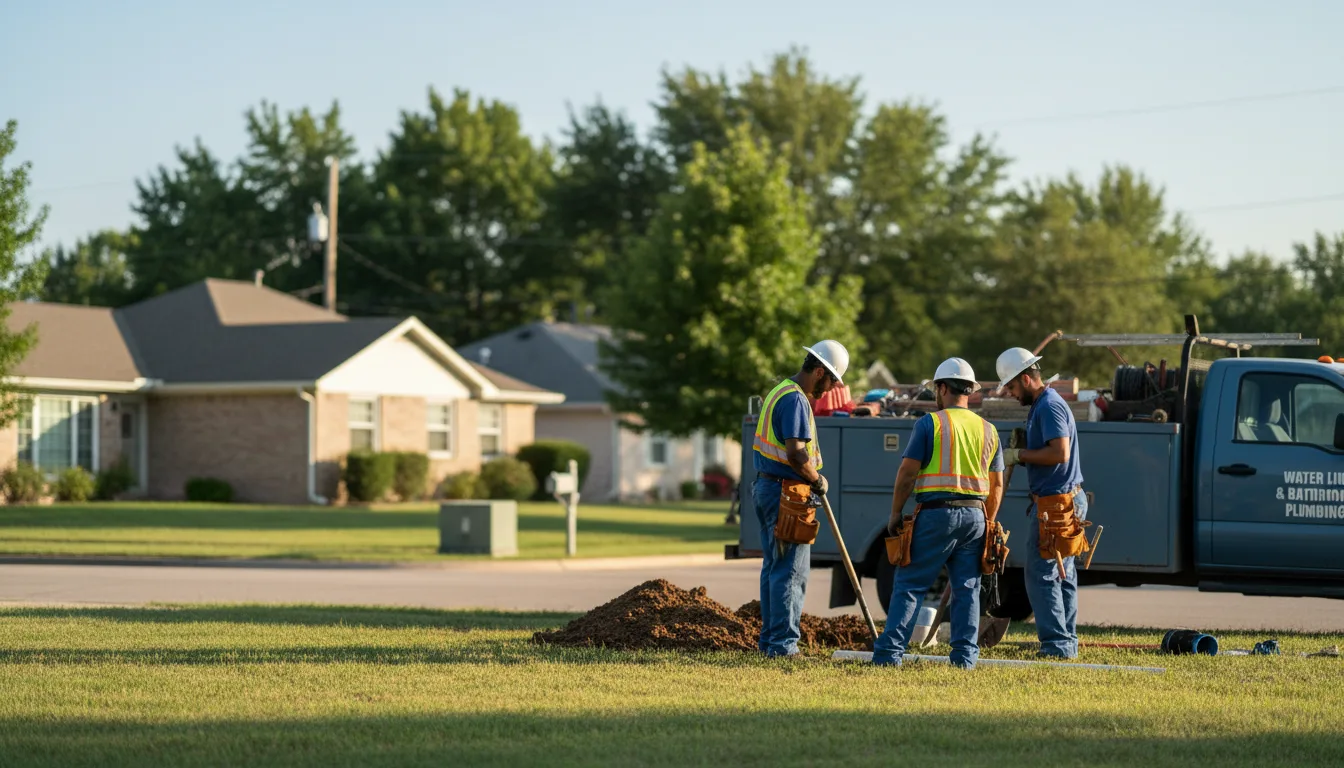 Residential water line and bathroom plumbing service in Burna, KY